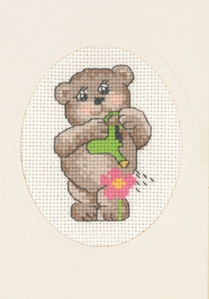 Broderikit Vandkande bamse 9 x 13 cm