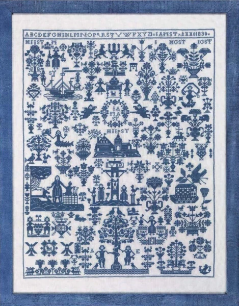 Broderikit Navnekl. blå 59 x 45 cm