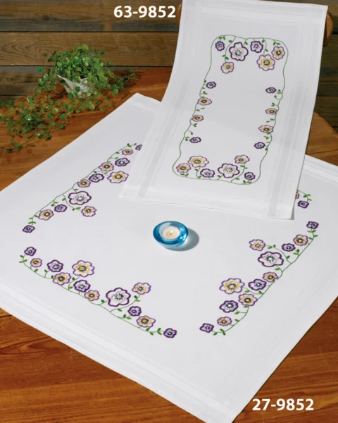 Broderikit Blomster flor 40 x 80 cm