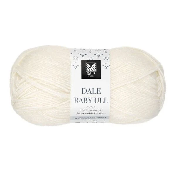 Dale Baby Ull 0017 Halvbleget hvid
