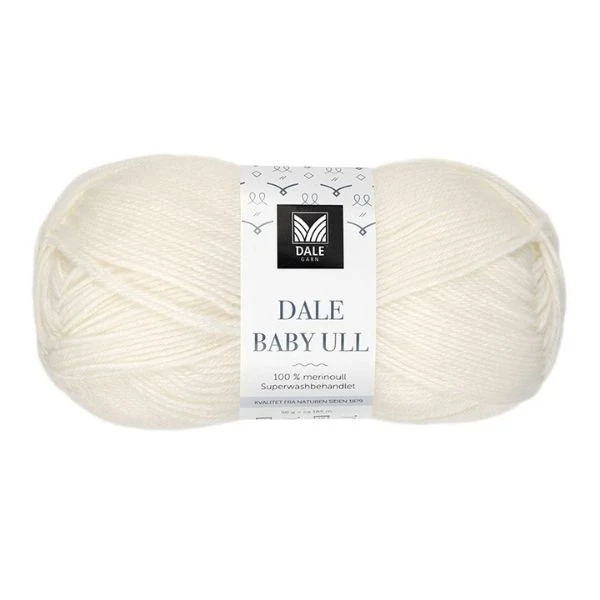 Dale Baby Ull 0020 Ubleget hvid