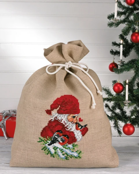 Broderikit Dompapper og nisse 85 x 68 cm