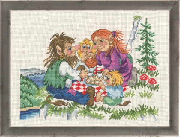 Broderikit Troldefamilie 37 x 29 cm R5399