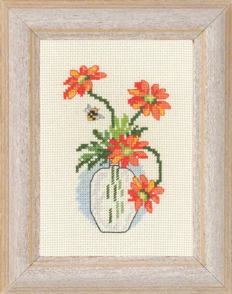 Broderikit Gul Krysante M5406 13 x 18 cm