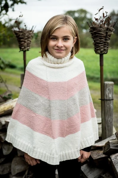 Stribet poncho i Mayflower Easy Care Classic