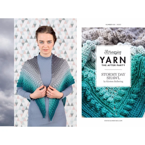 Opskrift: The After Party No.09 English - Stormy Day Shawl - kan kun købes sammen med 1 ngl Whirl