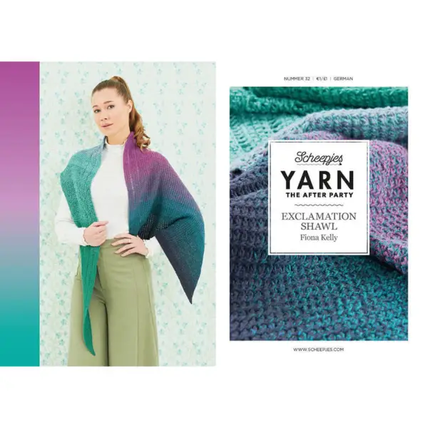 Opskrift: The After Party No.32 English - Exclamation Shawl - kan kun købes sammen med 1 ngl Whirl