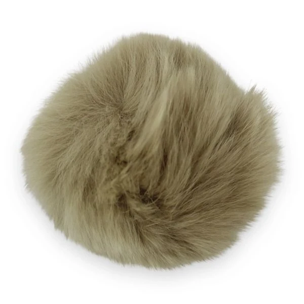Pompon Kaninhår 6 cm natur