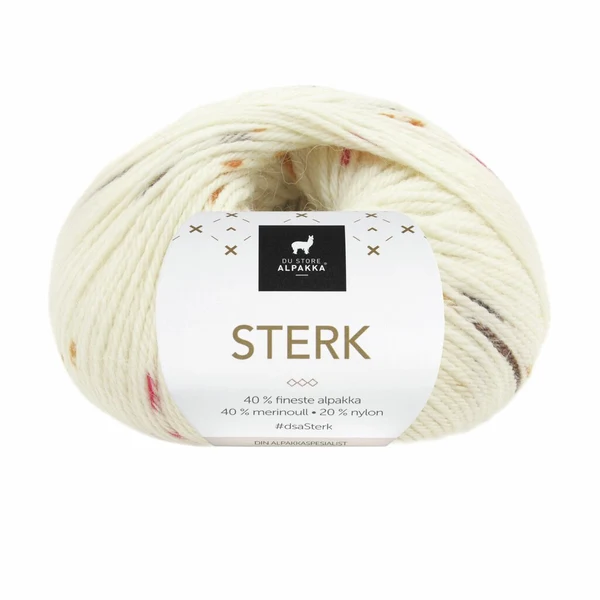 Du Store Alpakka STERK 922 Natur/brun/rød/safran print