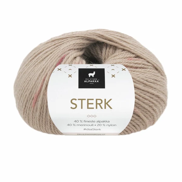 Du Store Alpakka STERK 924 Sand/rosa print