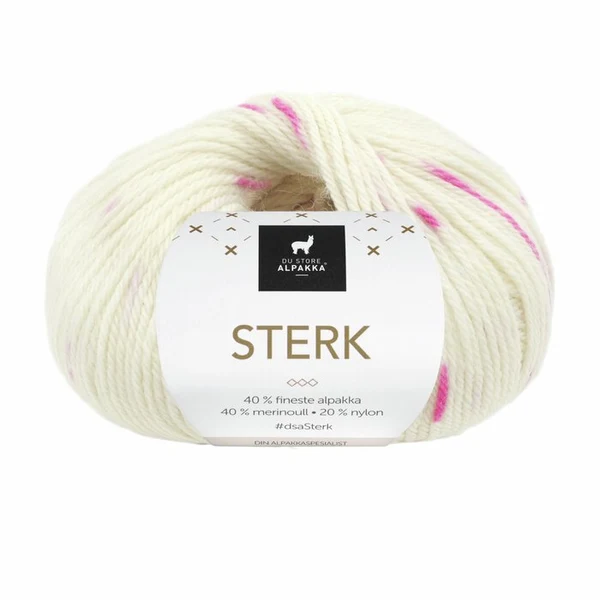 Du Store Alpakka STERK 923 Natur/rosa print
