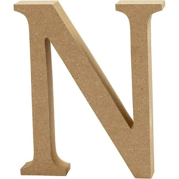 Bogstav, MDF, 8cm, 1stk N