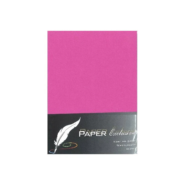 Paper Exclusive Dobbelt Kort A6, 240 g, Tekstureret, 10 stk Cerise