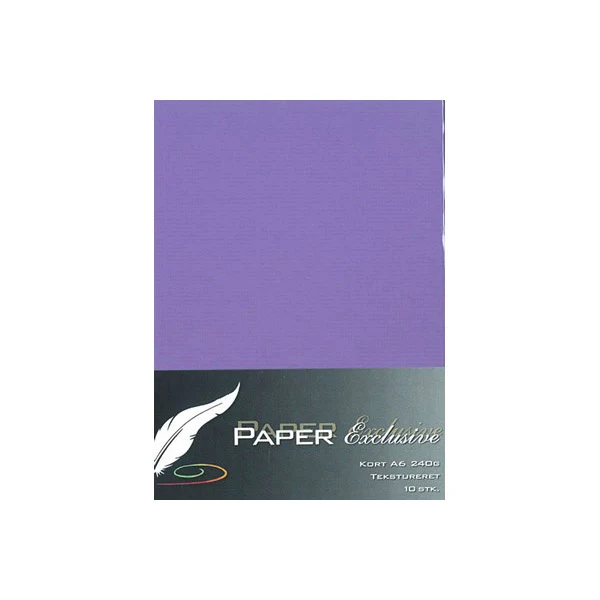 Paper Exclusive Dobbelt Kort A6, 240 g, Tekstureret, 10 stk Lilla