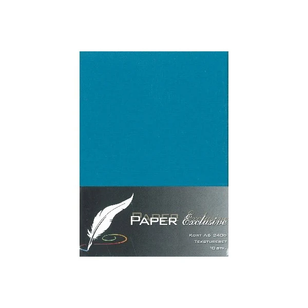 Paper Exclusive Dobbelt Kort A6, 240 g, Tekstureret, 10 stk Petroleum
