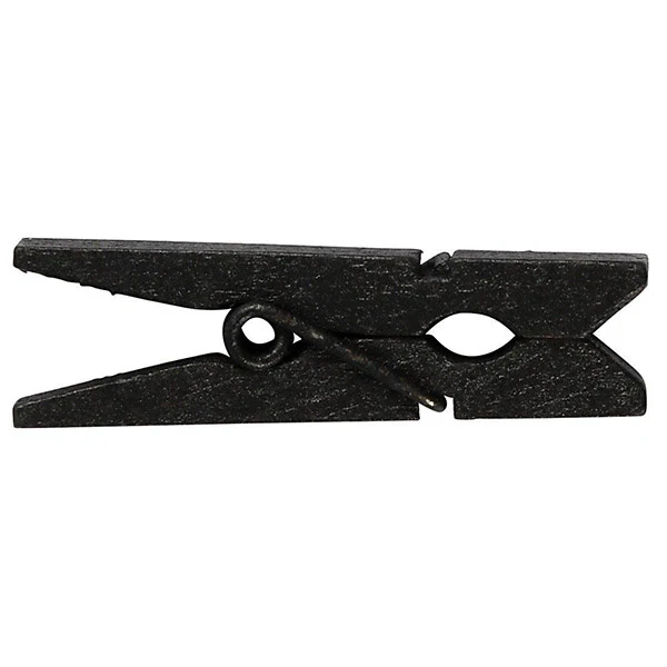 Minitøjklemmer, 35 x 7 x 9 mm, 20 stk Sort
