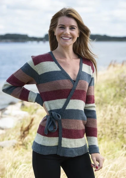 Slå-om Bluse med Brede Striber