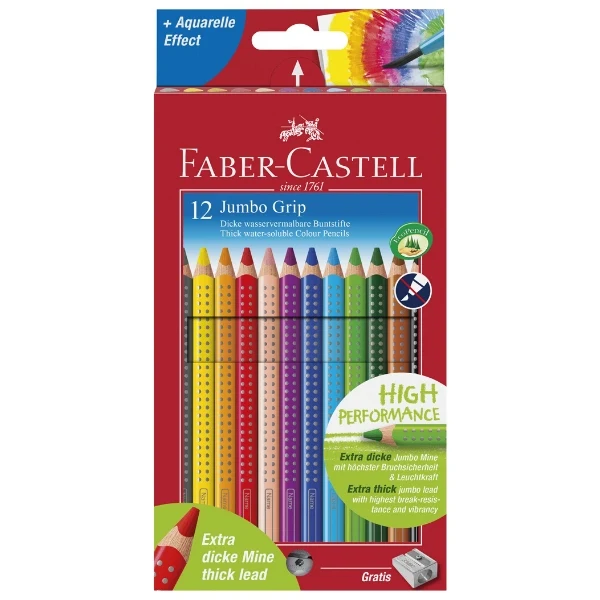Faber-Castell Jumbo Grip akvarel Trekant 12 stk