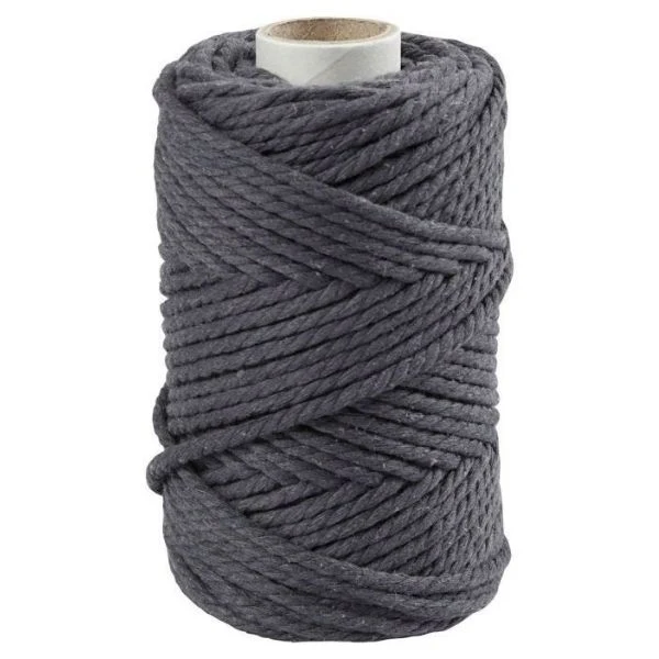 Macramé-reb 4 mm Grå