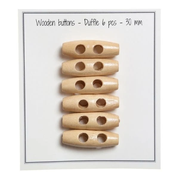 Go Handmade Duffle 30 mm, 6 Stk Natural