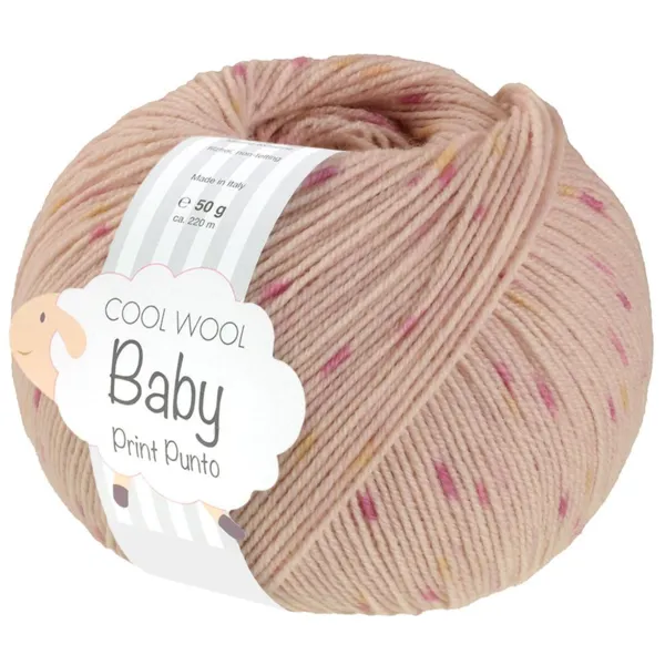 Lana Grossa Cool Wool Baby 370 Rosabeige/Pink/Gul