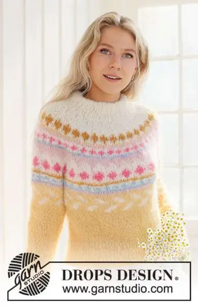 231-55 Lemon Meringue Sweater by DROPS Design