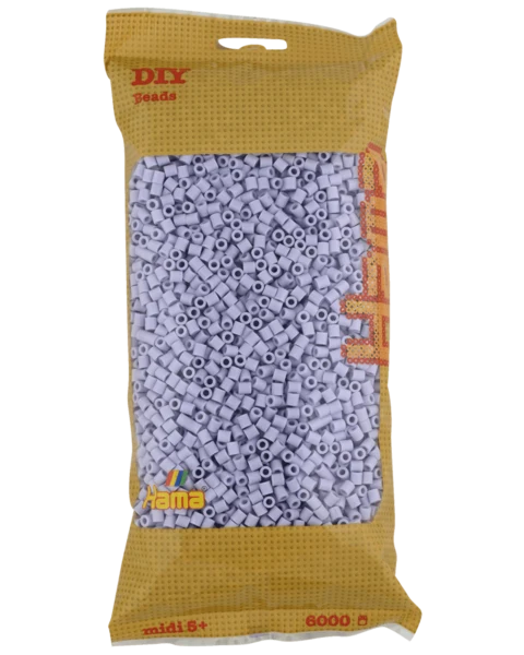 Hama Midi Perler, Ensfarvet, 6000 stk 205-106 Lys lavendel
