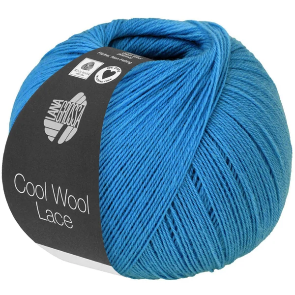 Lana Grossa Cool Wool Lace 54 Topasblå