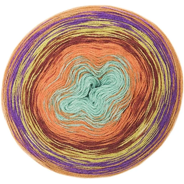 Rico Design Creative Wool Dégradé Super 6 12 Orange-grøn