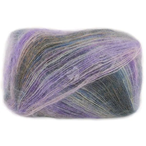 Lana Grossa Cottonhair 104 Okker/lys grå/lilla/rosé/jeansblå/antracit