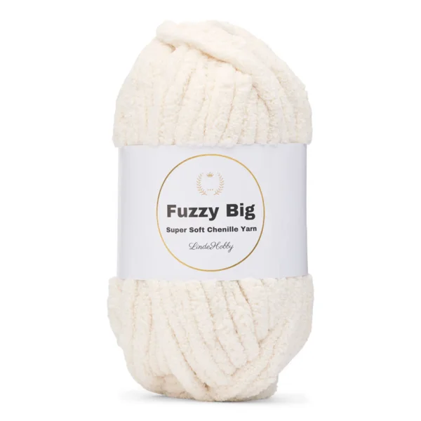 LindeHobby Fuzzy Chenille BIG 10 Creme (lys beige)