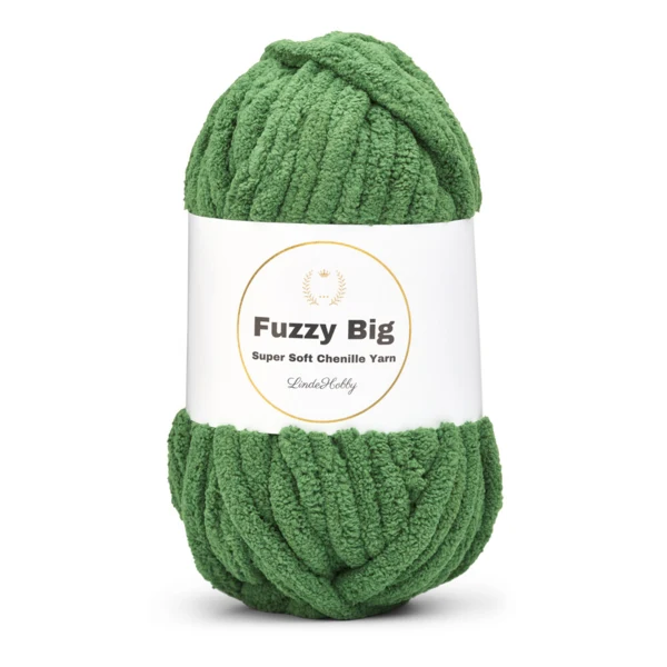 LindeHobby Fuzzy Chenille BIG 38 Grøn