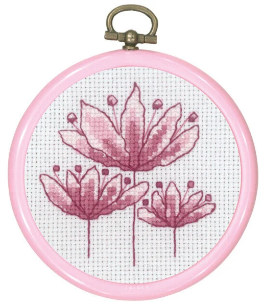 Broderikit Rosa Tulipaner 8 Ø