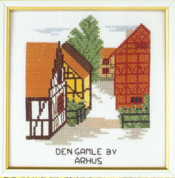 Broderikit Den gamle by 15 x 15 cm