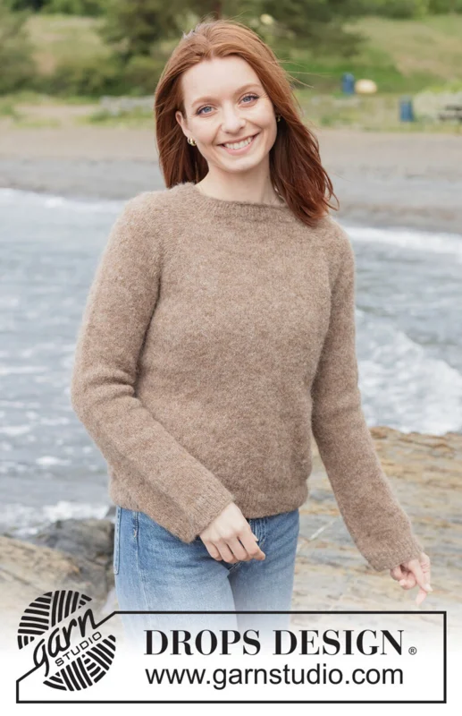 262-30 Hazelnut Harmony Sweater by DROPS Design