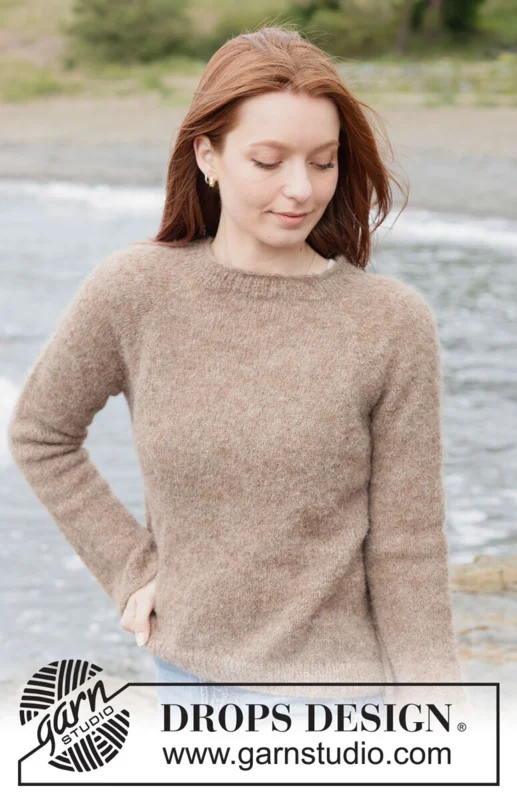 262-30 Hazelnut Harmony Sweater by DROPS Design