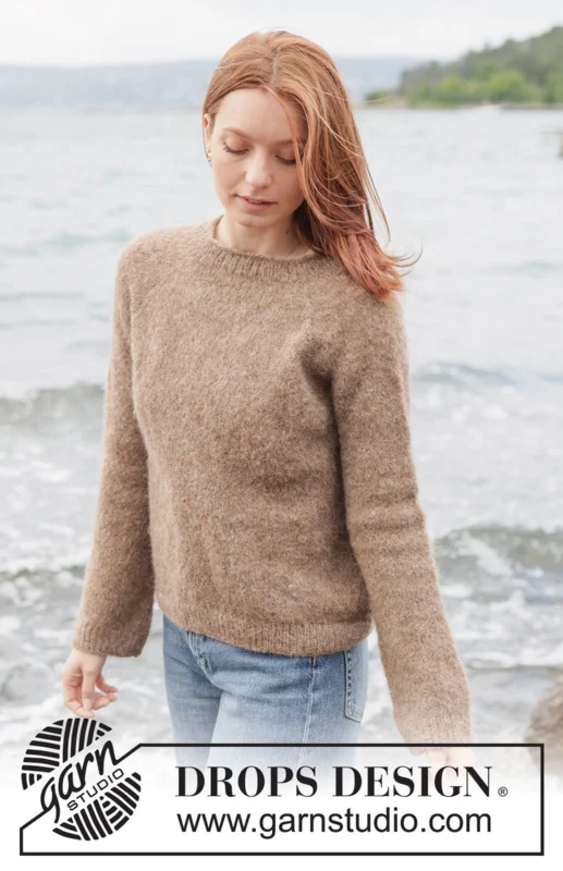 262-30 Hazelnut Harmony Sweater by DROPS Design
