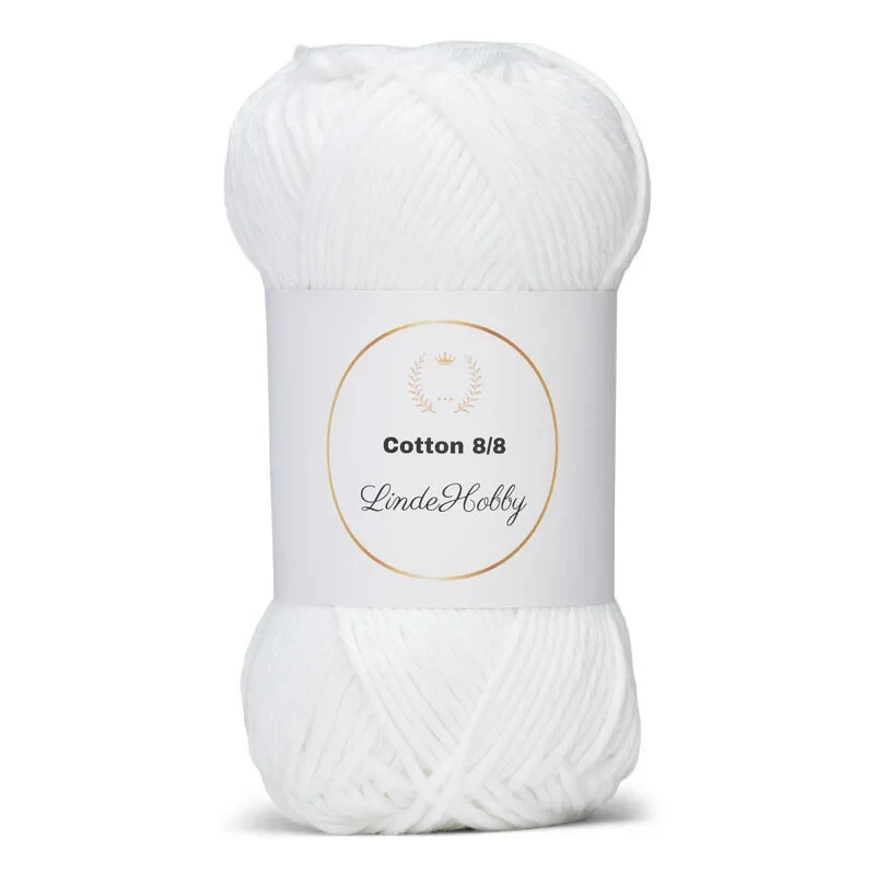 LindeHobby Cotton 8/8 - Natural Harmony, 10 ngl 019 Bianco