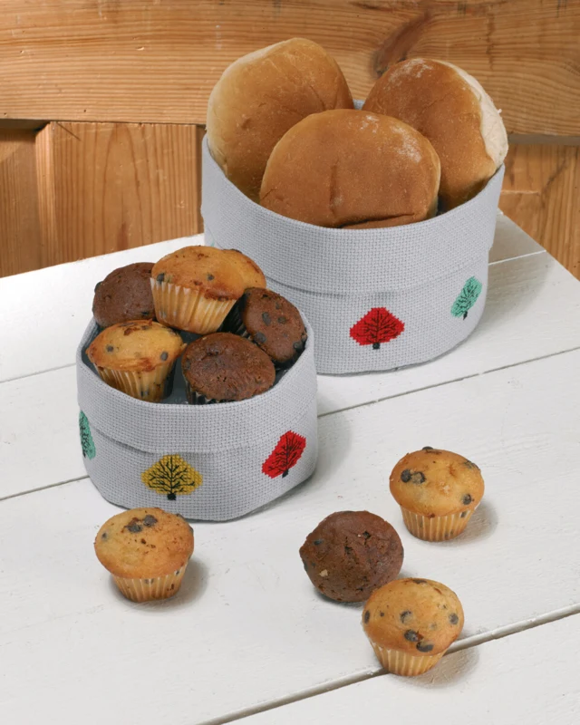 Broderikit Lille kurv træer 13 Ø