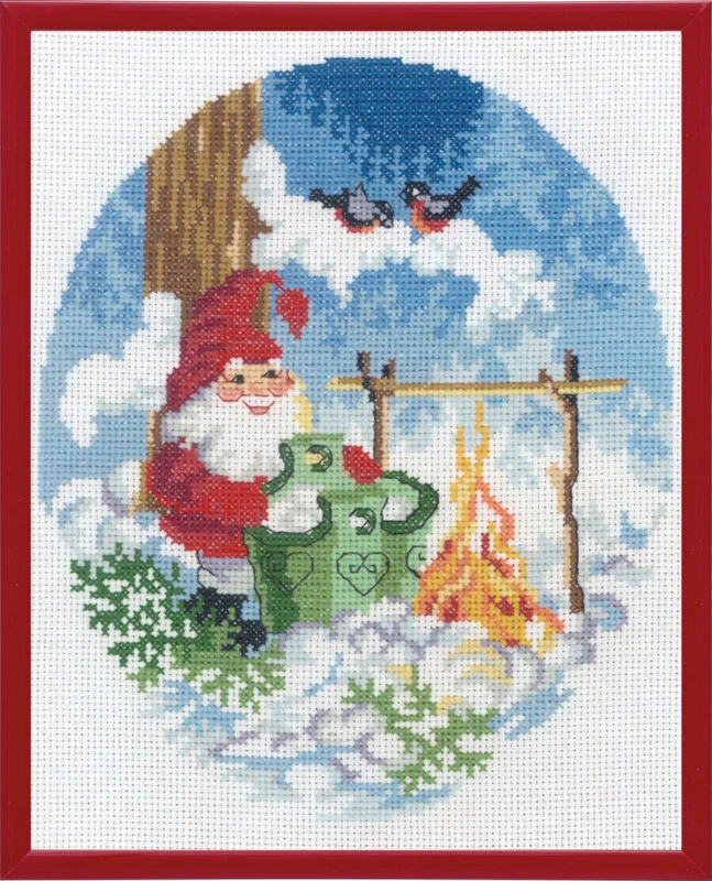 Broderikit Nissen med grødfad R5798 20 x 25 cm