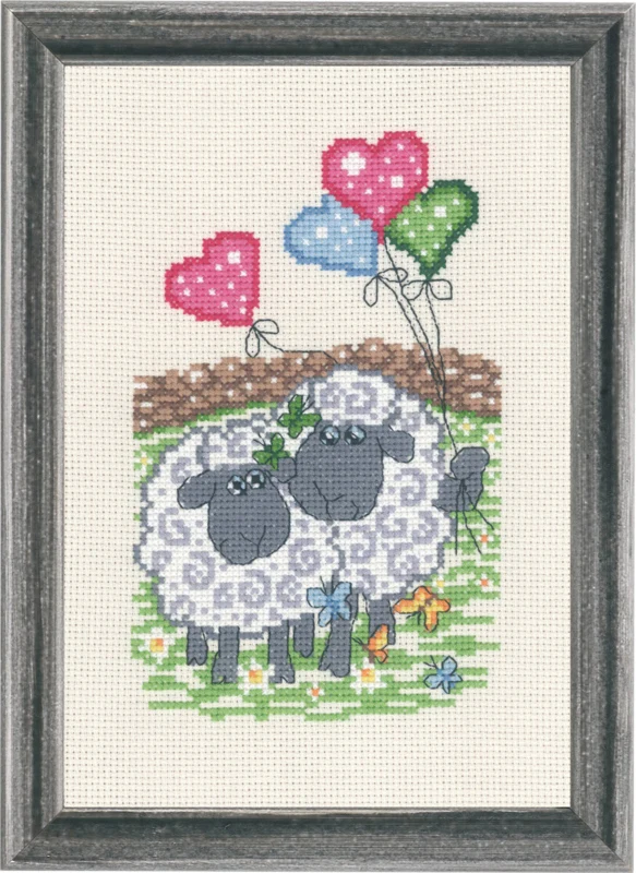 Broderikit Fåre Celebration 15 x 22 cm