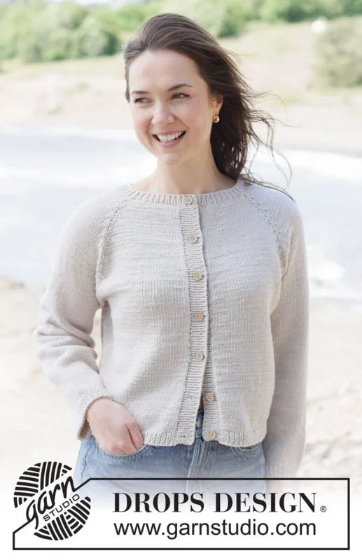 264-16 Frost Petal Cardigan by DROPS Design