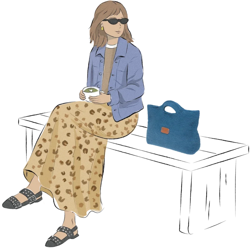 Go Handmade model 52: hæklet taske i Marine Blue