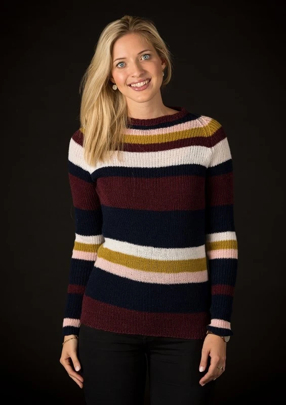 Ribstrikket stribet sweater i Mayflower 1 Class
