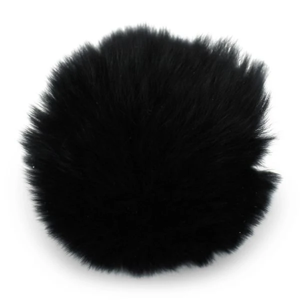 Pompon Kaninhår 6 cm Sort