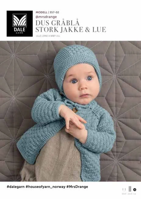 DG357-02 Dus Gråblå Stork Jakke og Lue