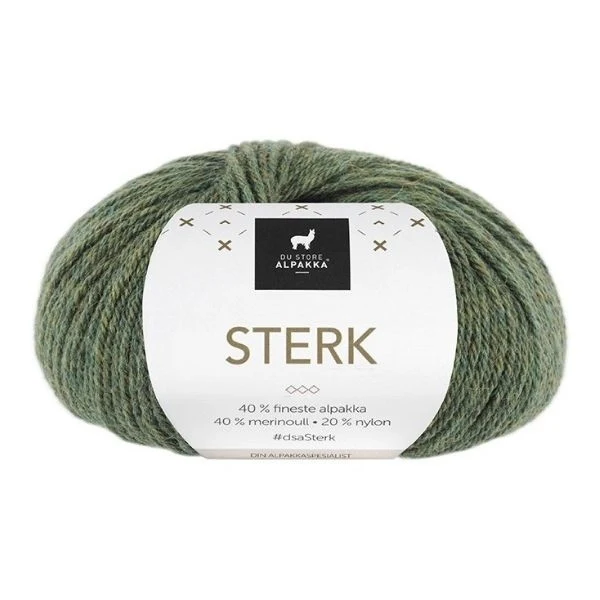 Du Store Alpakka STERK 889 Olivengrøn Meleret