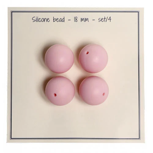 Go Handmade Silikone Perler 18 mm baby pink uni color