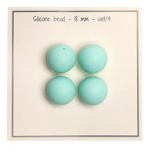 Go Handmade Silikone Perler 18 mm mint uni color