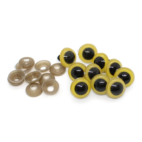 HobbyArts Bamseøjne mlås, gul, 5 par